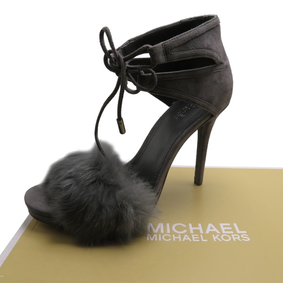 MICHAEL KORS Women's REMI Fur ans Suede Sandal